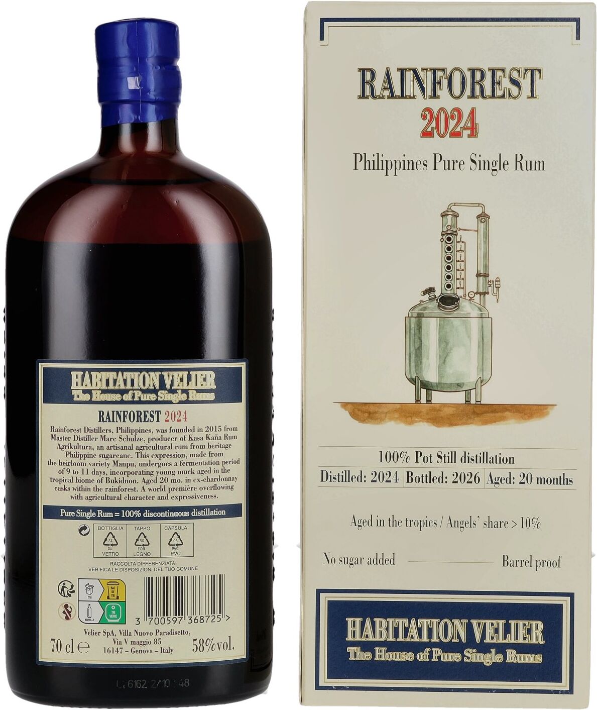 Habitation Velier RAINFOREST Philippines Pure Single Rum 2024 58% Vol. 0,7l in Geschenkbox