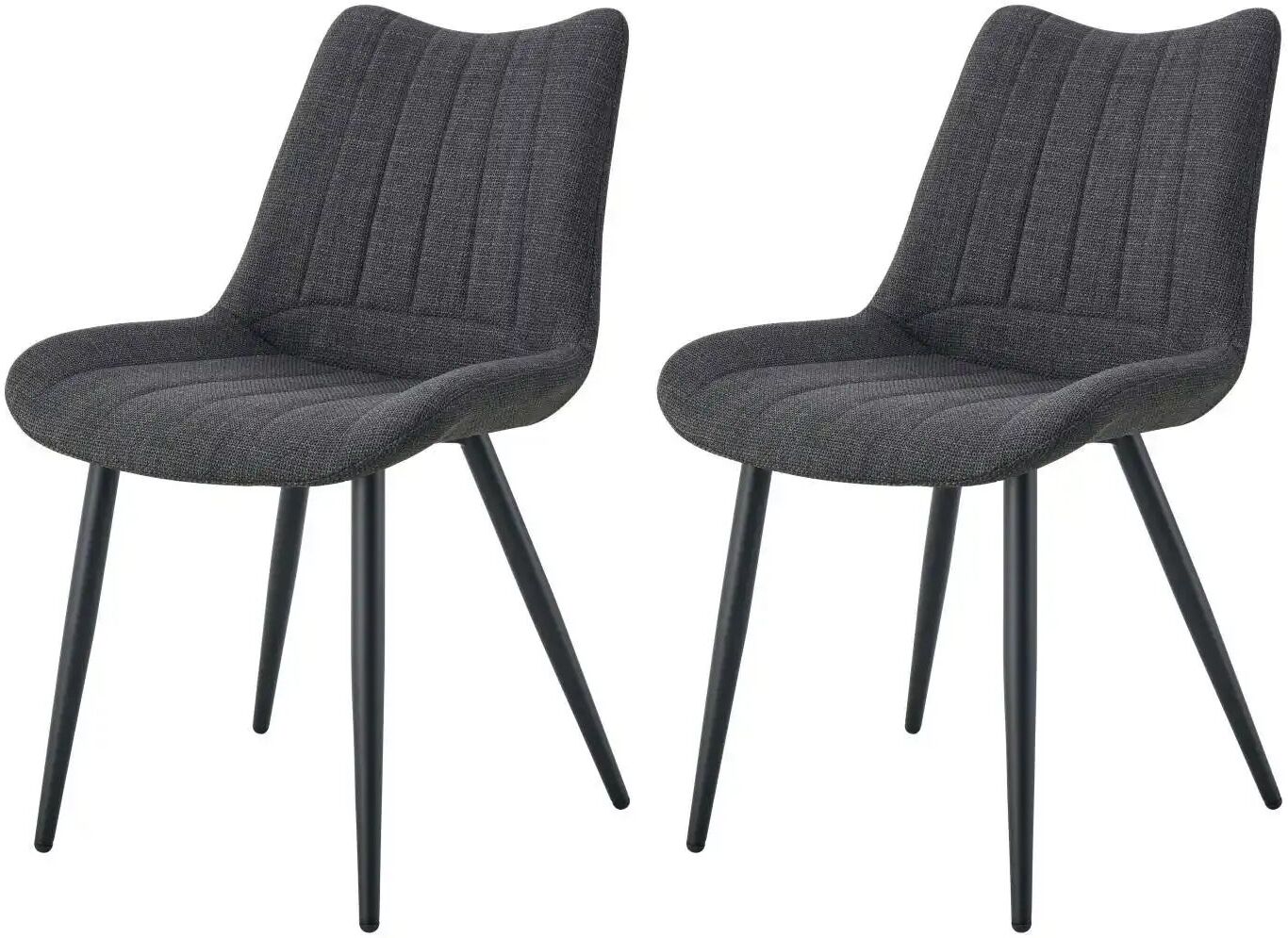 Höffner Stuhl 2er-Set   ¦ grau ¦ Maße (cm): B: 53 H: 86