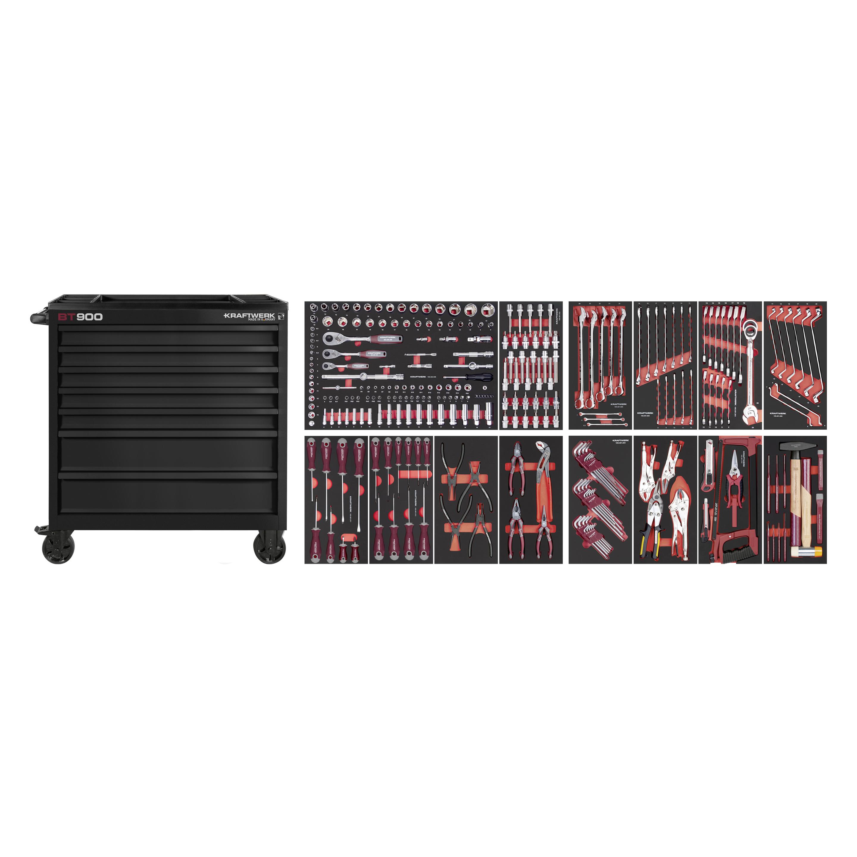 Kraftwerk BT LINE Wertkstattwagen Schubladen schwarz (290x) (102.217.BLK4)