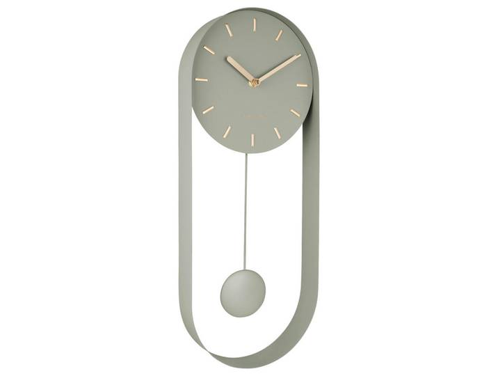 Karlsson Wanduhr Penndulum Charm, Grün, Metall, 20x50x5 cm, Dekoration, Uhren, Wanduhren