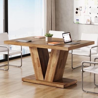 BLUEBELL 47-Inch Wooden Executive Desk with Heavy Duty Pedestal, Farmhouse Office Computer Desk for Home Office