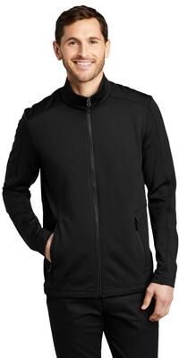 Port Authority F239 Grid Fleece Jacket in Deep Black size Small