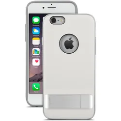 Moshi Kameleon - designer case with aluminum kickstand - fits iPhone 6/6s - Ivory White (Apple iPhone 6, Apple iPhone 6s), Smartphone Hülle, Weiss