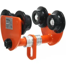 XPOtool, Seilzug + Werkstattkran, HD Laufkatze 2000kg 100-125mm justierbar Rollfahrwerk Handfahrwerk Kran