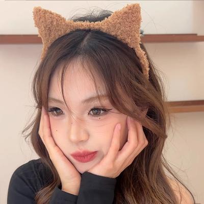 Universal Stock Cute Plush Cat Ears Headband For Women & Girls Soft Kawaii Hair Accessory 3