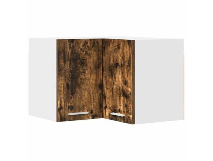 HKTMGDNG Eckhängeschrank Geräucherte Eiche Weiß 57x57x40 cm Platzsparende Eckmontage für Küche und Essbereich. Stabile Konstruktion aus Holzwerkstoff schafft Ordnung für Geschirr.