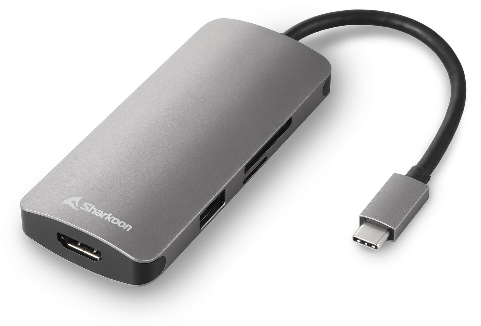Sharkoon Multiport Adapter USB 3.0 Type C, donkergrijs