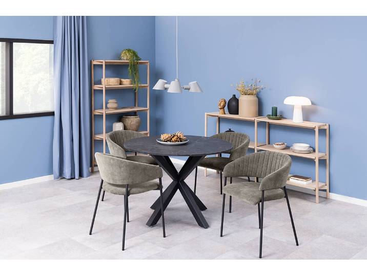 Armlehnenstuhl Shaye 2er-Set 55 x 78 x 54cm Grau