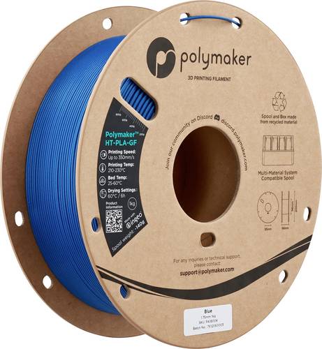 Polymaker PA18004 HT-PLA-GF Filament HT-PLA-GF Hochtemperaturbeständig, Glasfaserverstärkt, Matt, Highspeed Filament 1.75mm 1000g