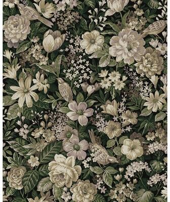 NextWall Vintage Bird Garden Peel and Stick Wallpaper