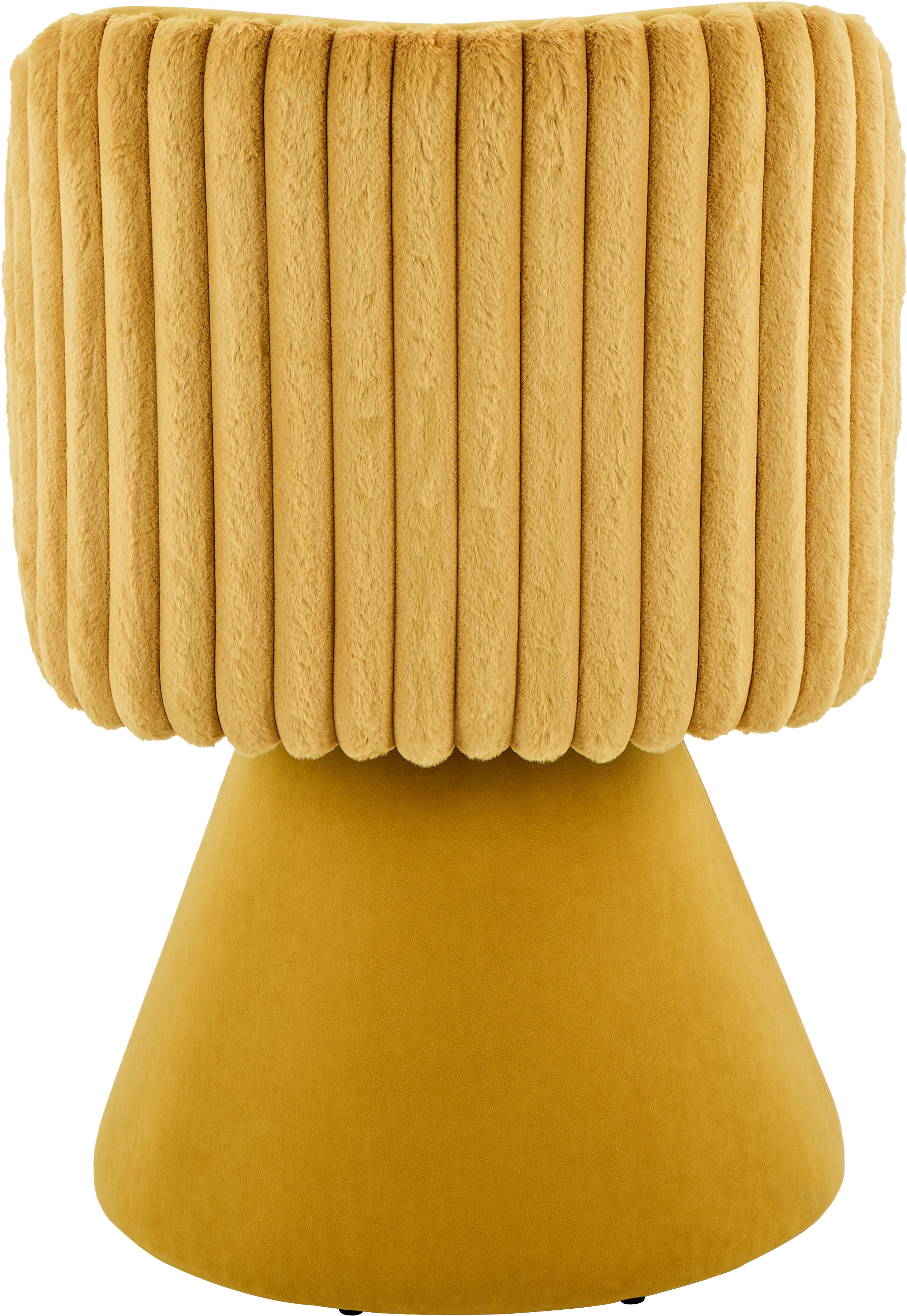 Esszimmerstuhl HELA "BARI I Drehstuhl", gelb (gelb, gelb, gelb), B:54cm H:84cm T:61cm, Polyester, Stoff, Stühle, Esszimmerstuhl, 360 drehbar, Polsterfuss, Materialkombi, Aussen Felloptik Innen Velvet gelb, gelb, gelb B/H/T: 54cm x 84cm x 61cm, 1 Stk., Sam