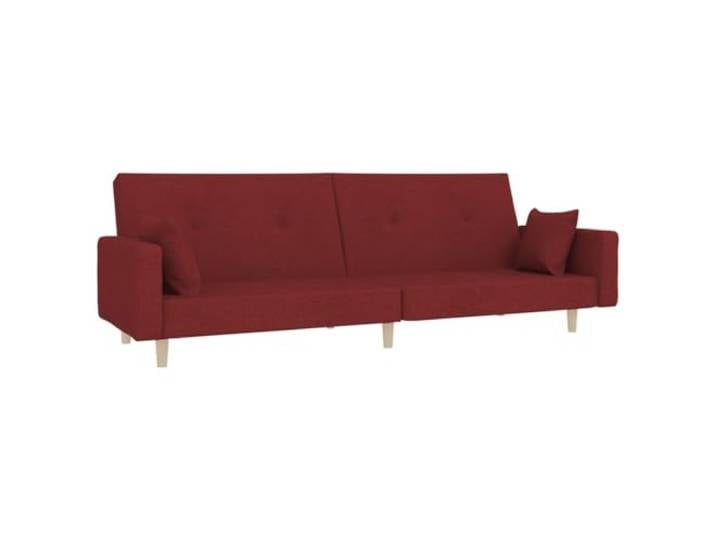 GHVBNMF Schlafsofa 2-Sitzer Klappbar mit 2 Kissen Weinrot Stoff Flexibles Couches-Bett für Wohnzimmer und Studentenzimmer mit verstellbarer Rückenlehne und 2 Kissen.