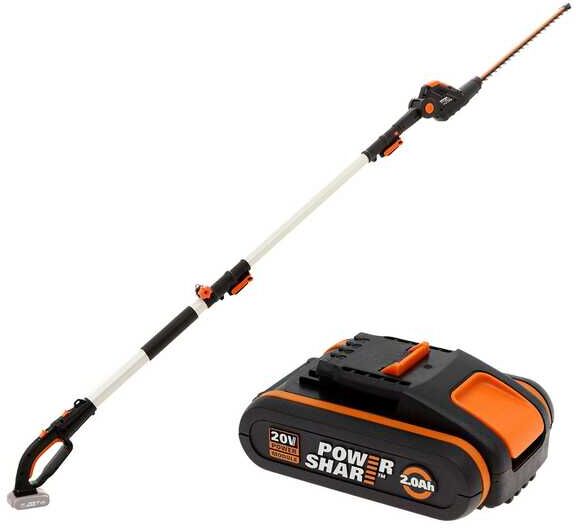 Taille-haie électrique à batterie sur perche télescopique Worx WG252E