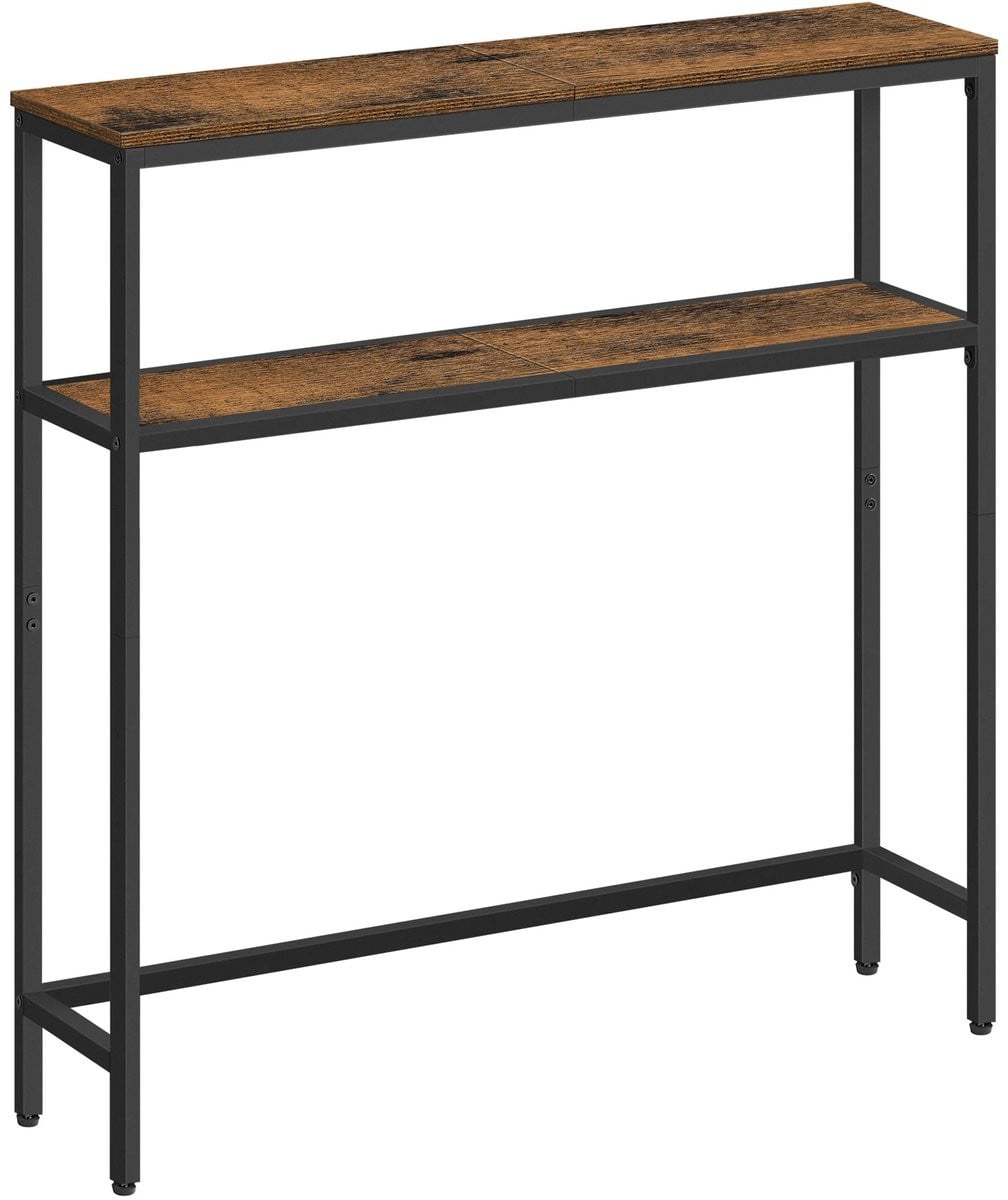 Questyr Consoletafel Smalle Salontafel met Planken B: 80 cm, H: 80 cm, D: 20 cm