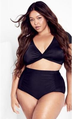 Plus Size Women's Ingrid Cap Sleeve Top - black by City Chic in Black (Size 16 W)
