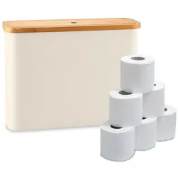 Relaxdays Toilettenpapier Aufbewahrung 12 Rollen Beige,Hellbraun