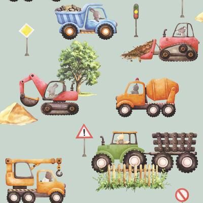 Veer Decor Little Builders Wallpaper