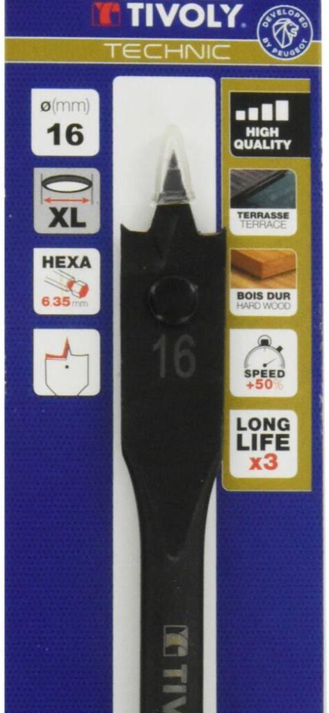 Foret ou mèche de perçage SECURIPOOL TIVOLY Ø 16mm spécial bois