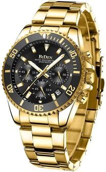 Uplifted Finds BIDEN Men Sports Chronograph Quartz Watch Waterproof gold