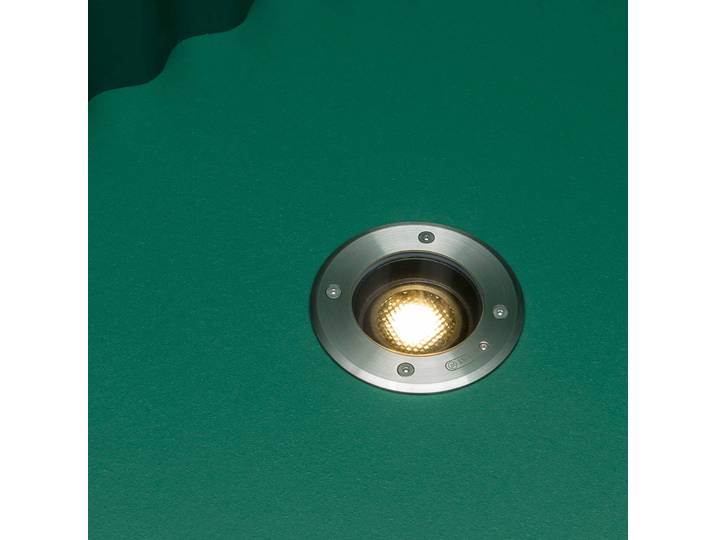 FARO BARCELONA Bodeneinbauleuchte Geiser GU10, seewasserfest, alu / grau / zink, Edelstahl, Modern, Bodeneinbauleuchten