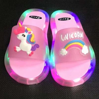 Inspired Living GlowStep Kids Light Up Unicorn & Animal Slippers pink1 30 31(insole 17.5cm)