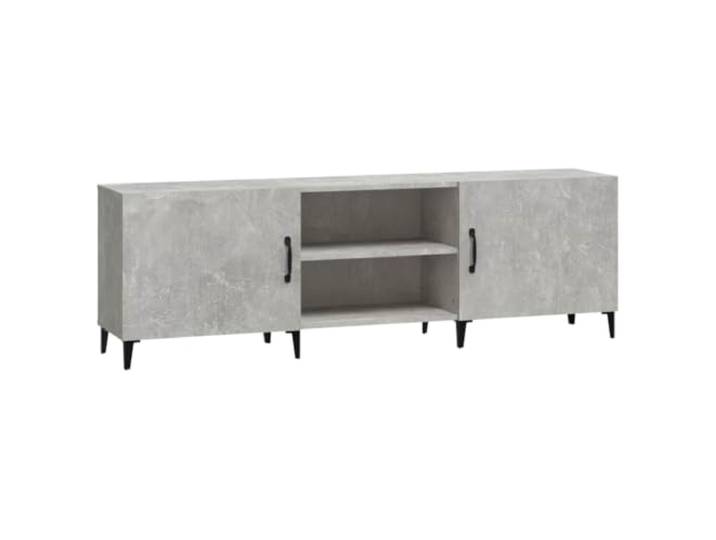 hliofuir TV-Schrank Betongrau 150x30x50 cm Lowboard Fernsehtisch Offene Fächer und stabile Ablage schaffen geordneten Platz für Mediengeräte im Wohnzimmer.