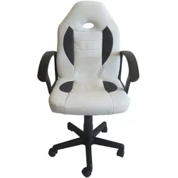 HTI-Living, Bürostuhl, Schreibtischstuhl höhenverstellbar Daytona Junior Weiss-Grau (42 - 54 cm)