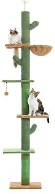 Uplift Essentials Adjustable Floor to Ceiling Indoor Cat Tower green