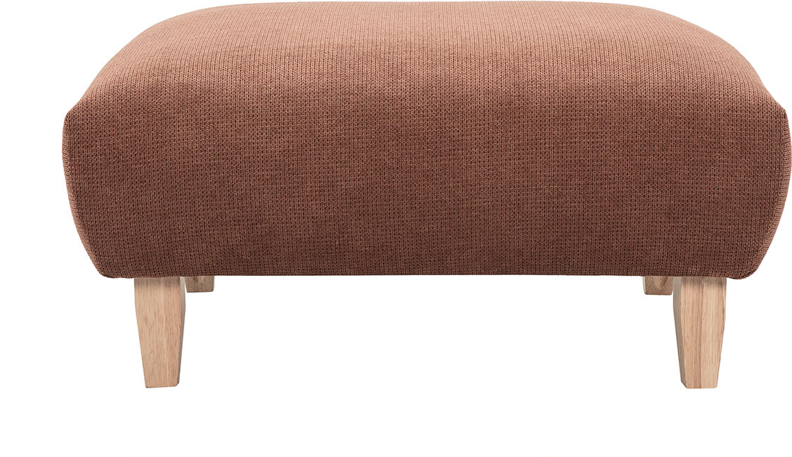 Miliboo Hocker Fusshocker in gebrannter Erde Samtstoff und hellem Holz L75 cm BASTILLE