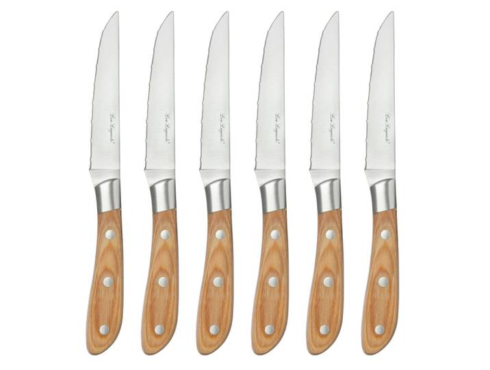 Coffret 6 couteaux steak bois de pakka