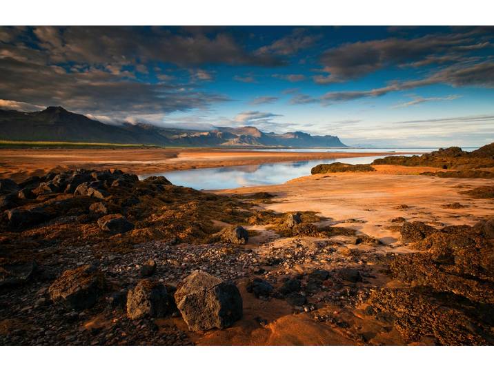 Fototapete PAPERMOON Photo-Art KARGE SEENLANDSCHAFT , bunt, B:1,5m L:1,11m, Vlies, Tapeten, Fototapete