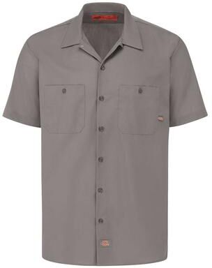 Dickies LS535 Men's Industrial Short Sleeve Work Shirt in Graphite Grey size Medium S535