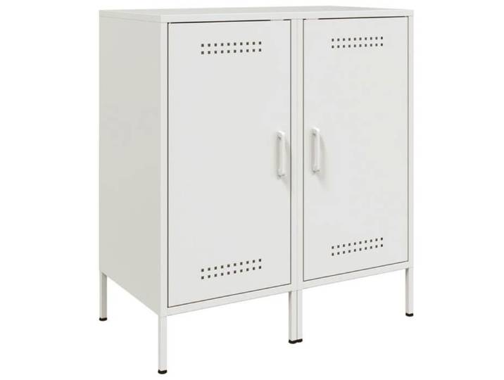 NOUVEAU Meuble Enfilade - Lot de 2 Buffets - Armoire Bas vitrine - blanc - 36x39x79cm acier 54194