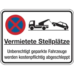 Dreifke® Parkverbotsschild, Vermietete Stellplätze, 300 x 400 mm, Aluverbund 1 Stk.