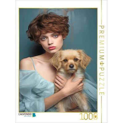 CALVENDO Puzzle Mann und Hund | 1000 Teile Lege-Größe 64x48cm Foto-Puzzle für glückliche Stunden