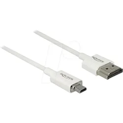 DELOCK 85151 - Kabel HDMI-A Stecker > HDMI Micro-D Stecker 3D 4K, Slim, 2 m
