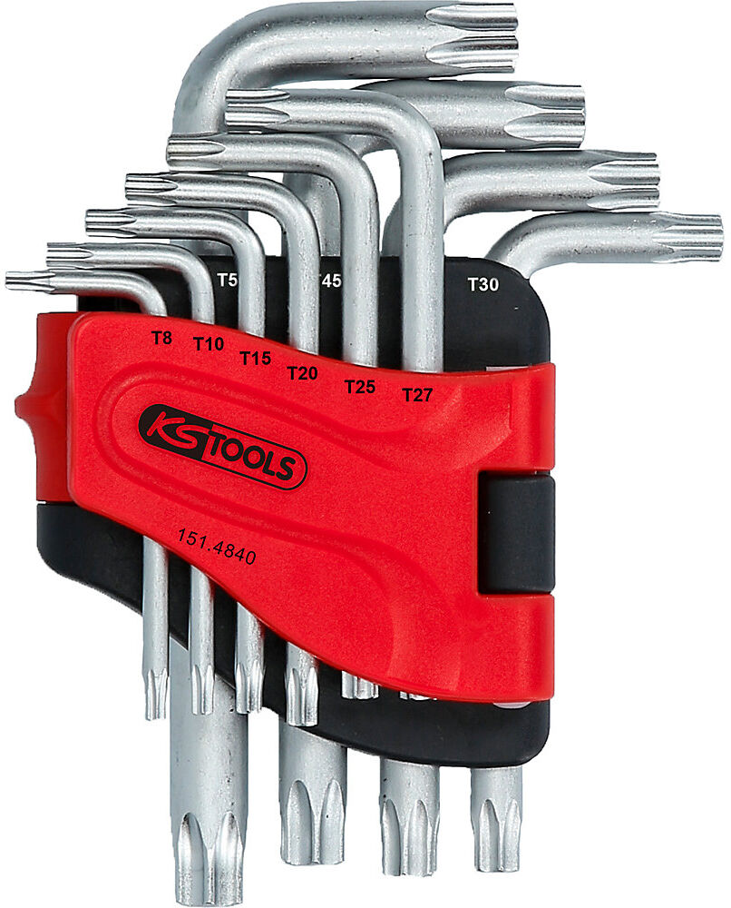 Winkelstiftschlüssel-Satz kurz, Torx mit Bohrung, 10 Teile KS Tools