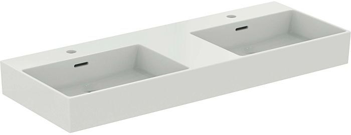 Ideal Standard Doppel-Waschtisch R053901 je 1 Hahnloch, mit Überlauf, weiß