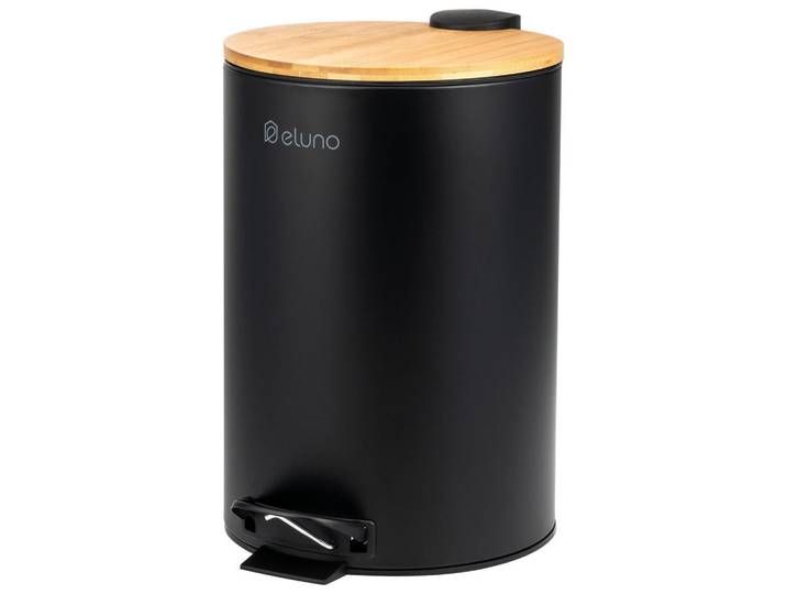 eluno Abfalleimer 12 Liter, schwarz, Metall, Schwarz, 25x37.5x33 cm, Haushalt & Reinigung, Reinigung, Mülleimer & Abfallsammler
