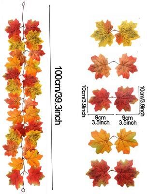 Uplift Picks Artificial Maple Leaf Garland Autumn Fall Decor Hanging Vine For Home And Events d
