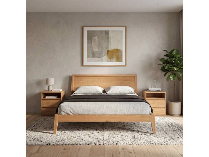 Bett aus massivem Eichenholz Sola 140x220 cm Lang Danzz