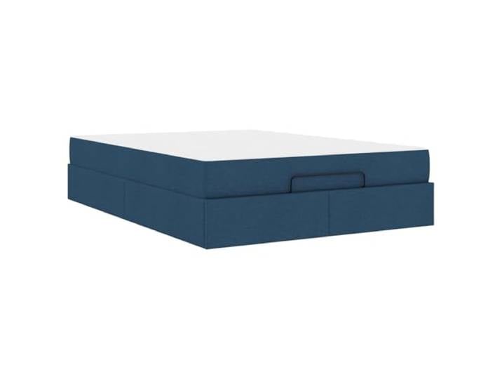 KKgypkn Bettgestell mit Matratze 2 pcs Blau Stoff mit Schubladen, modernes Design, mittelfeste Schaummatratze, Stoffbezug, Stauraum unter dem Bett