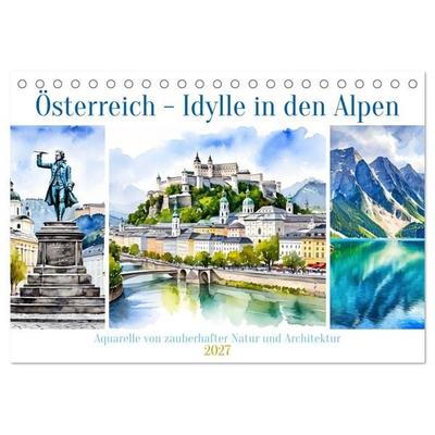 Österreich - Idylle in den Alpen (Tischkalender 2027 DIN A5 quer), CALVENDO Monatskalender
