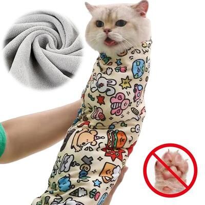 Inspire Essentials Cat Calming Wrap Burrito Blanket For Grooming And Nail Clipping l
