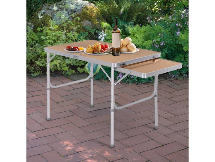 Table Camping Pliante Alu Effet Bambou