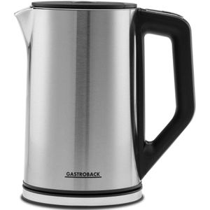 Gastroback Wasserkocher 42436, Cool Touch, silber, 1,5 Liter, 2200 Watt, mit Edelstahlgehäuse
