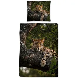 Traumschlaf, Bettwäsche, Leopard (Bettwäsche Set, 135x200 cm, 80x80 cm)