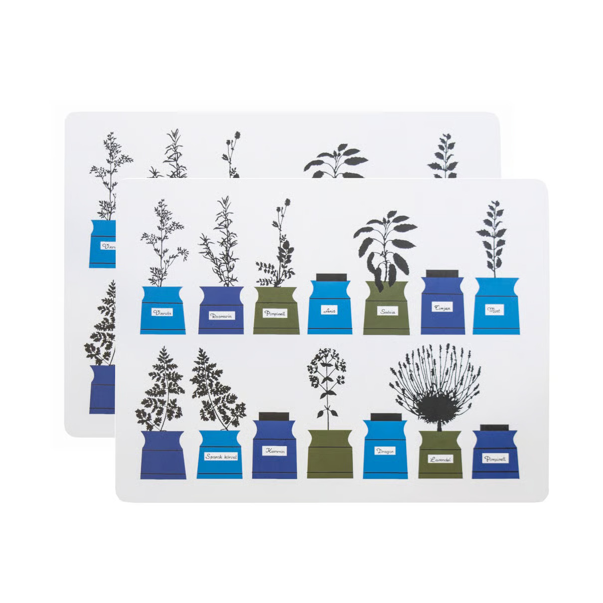 Almedahls Persons kryddskåp placemat 2-pack Blauw, 30 x 40 cm