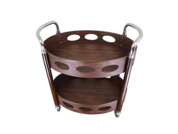 XXAD553TY Essen Retro-Bar- und Servierwagen-Rollbar 2-stufiger Küchen-Barwagen aus Holz und Metall mit Rädern