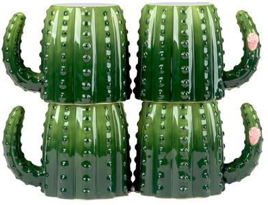 Certified International Cactus Verde 3-D Set of 4 Mugs